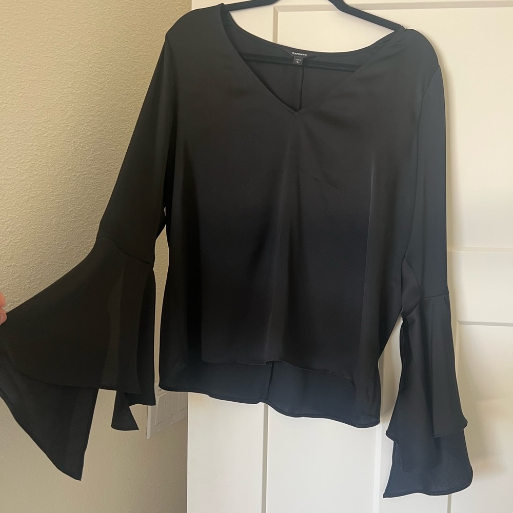 Express Black Satin Blouse